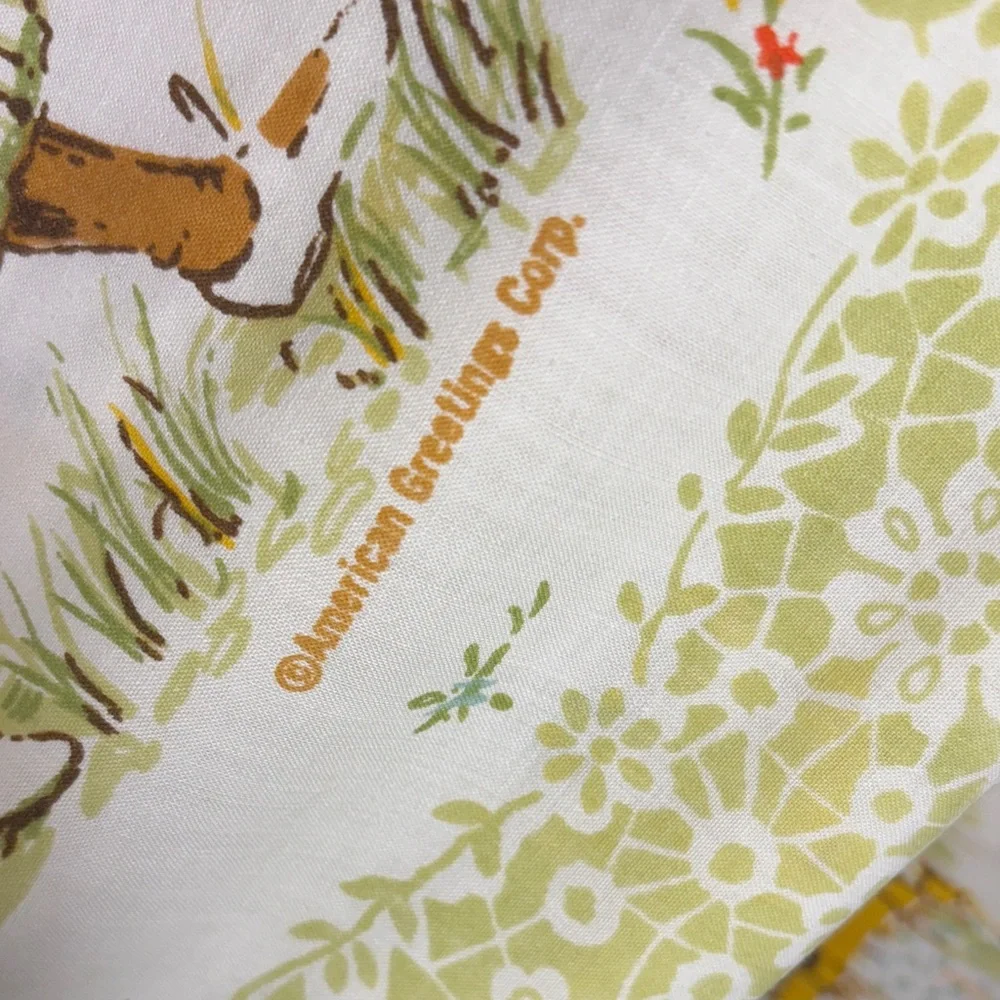Holly Hobbie Yellow and White Vintage 1970’s Style Bedding full flat 123‎